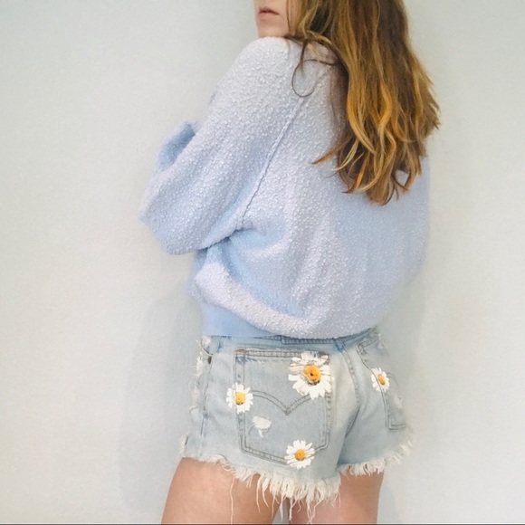 Free People boucle periwinkle pullover sweater - Picture 5 of 8